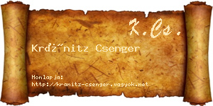 Kránitz Csenger névjegykártya